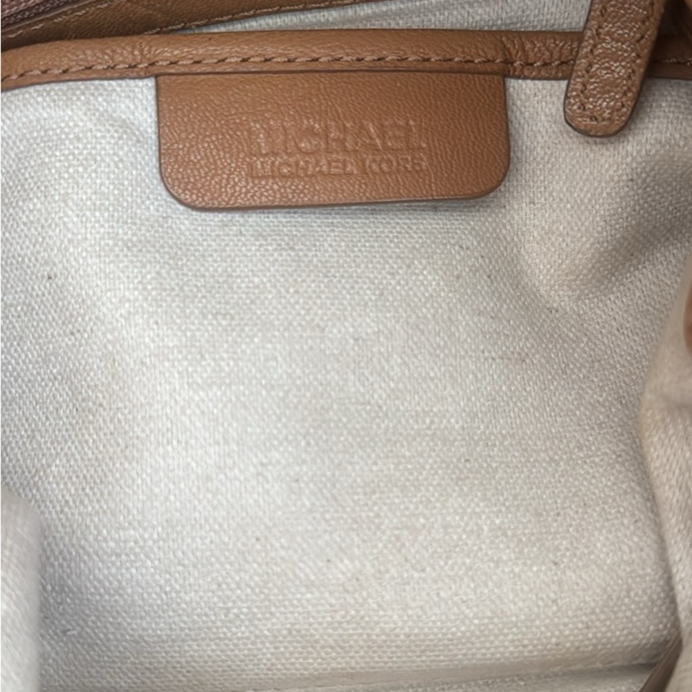 Michael Kors Tan Leather Drawstring Tote with Gold Hardware. Originally $428 - Picture 8 of 8